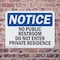 Signmission No Public Restroom Do Not Enter Private Residence OSHA Notice Sign, Plastic, 10in W x 7in L, 2PK OS-2PACK-NS-P-710-L-14764 - alternate 6